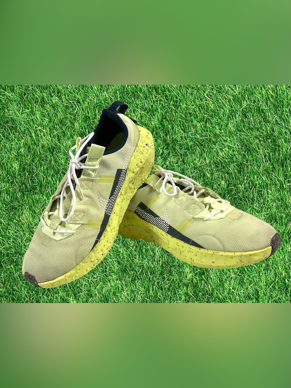Nike Crater Impact Lime Green/White Speckle Sole Running Sneakers Men'sSize 10.5